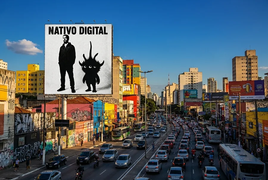 Outdoor do Nativo Digital em avenida de São Paulo